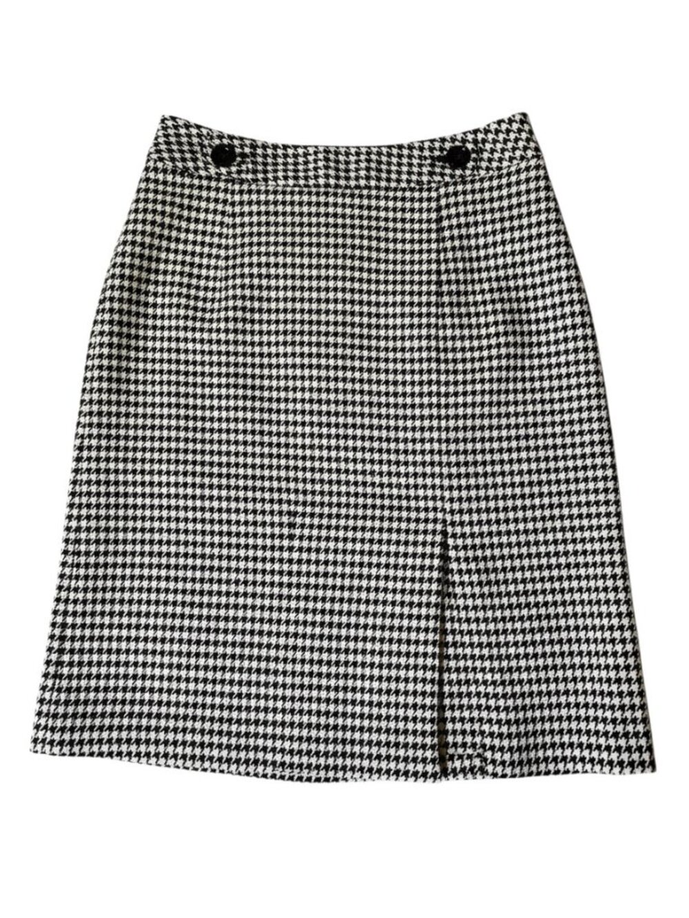 Ann Taylor Petites Black & White Houndstooth Skirt 4P